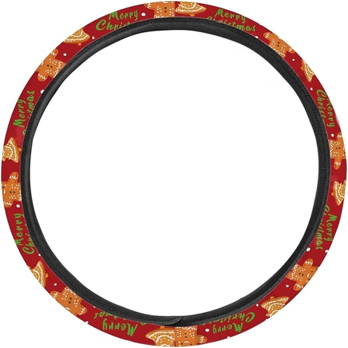 AFPANQZ Christmas Day Print Car Steering Wheel Covers Universal Fit 14-15 inch Sweat Absorption Anti-Slip Steering Wheel Protector Cover Stretch-on Automotive Car SUV