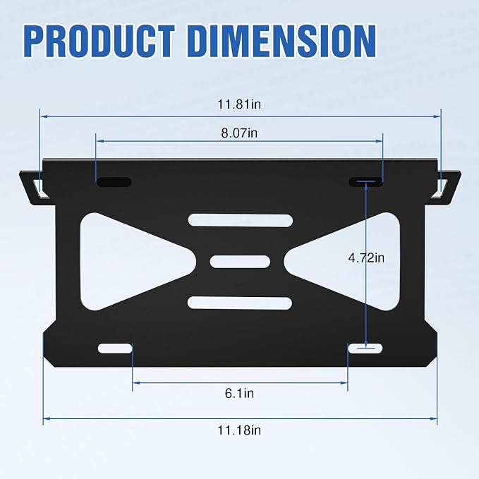 Nilight Front License Plate Bracket fit for Ford Bronco 2/4 Door 2021 2022 2023 2024 2025 2026 Steel License Plate Mounting Holder for Heavy-Duty Modular Bumper no Drilling Required Rattle-Free Black