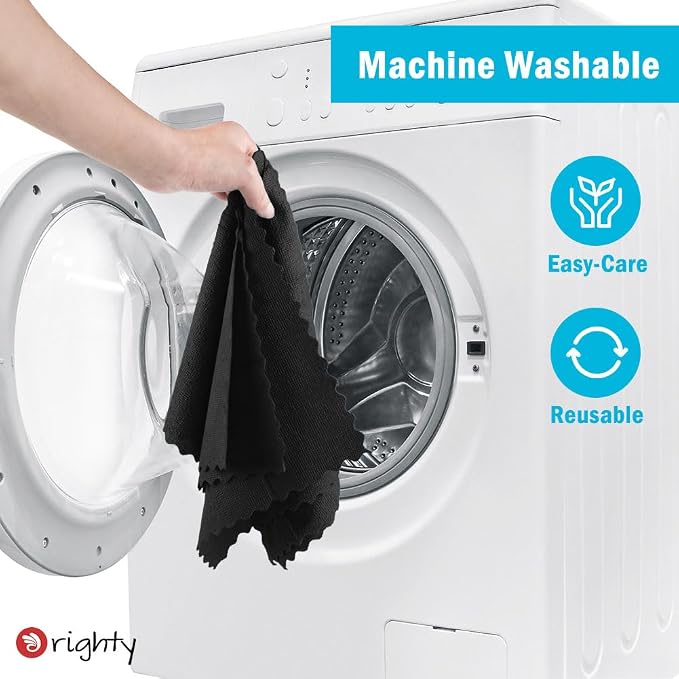 Orighty Microfiber Cleaning Cloth Bulk, 50 Pack Shop Towels 12x12 in, Black | Reusable Microfiber Towels for Cars, Shop Rags, Multi-Purpose Lint Free Cleaning Rags for Home & Kitchen