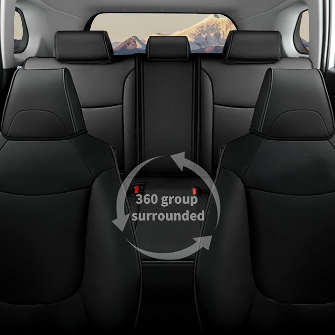 AOMSAZTO Seat Covers for Toyota Corolla 2020 2021 2022 2023 2024 2025 2026 SE & 2023-2026 XSE & 2025 FX, Custom Fit Full Set Faux Leather Black