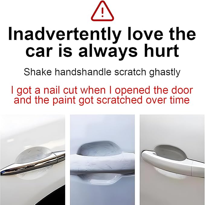8PCS Bling Car Door Handle Protector, Crystal Rhinestone Anti-Scratch Vehicle Door Handle Bowl Stickers, Glitter Automotive Exterior Decal Accessories, Universal for Vehicles (Multicolor)