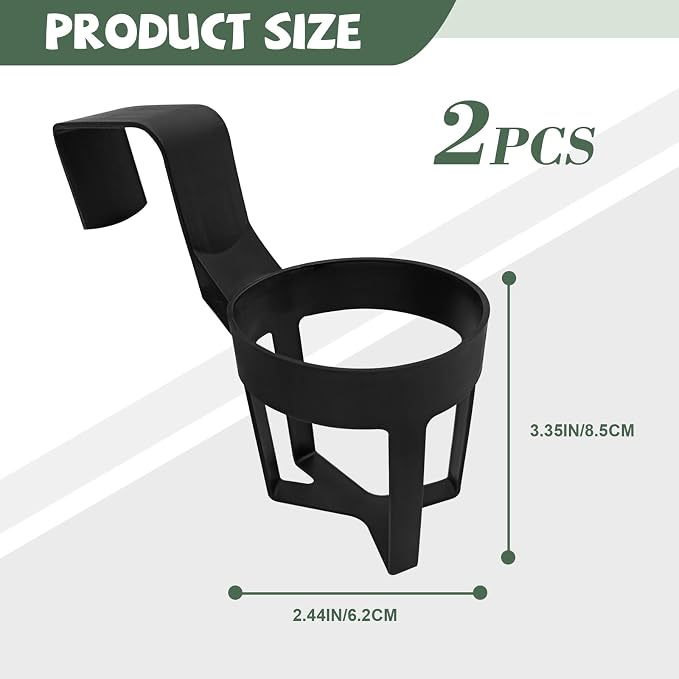 2-Pack Car Cup Holder, Waterproof and Durable, Portable Multifunction Automotive Cup Storage Accessories for Most Cars, Shockproof Scratchproof Side Window Seat Armrest Cup Holder (Black-Style 2)