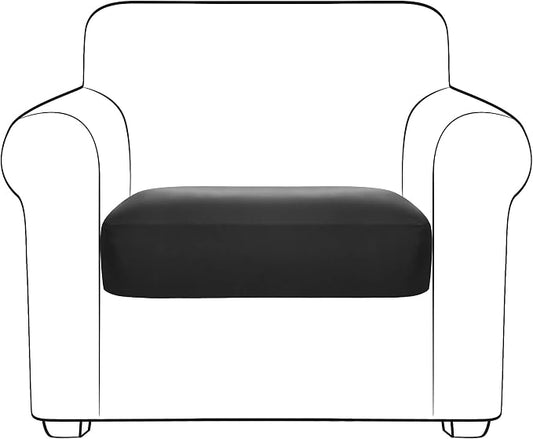 Yates Home PU Leather Couch Sofa Cushion Slipcover Water-Proof Elastic Chair RV Seat Covers Loveseat Sofa Furniture Protector Slip Cover for Settee Seater Replacement in Living Room（Chair, Black）