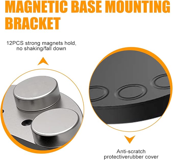 Magnetic Light Bar Mount, Powerful Magnetic Base LED Light Bar Mounting Brackets for Offroad Driving Lighting（2PCS）