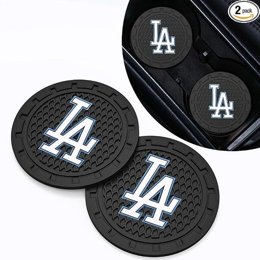 Silicone Dodgers Car Cup Holder Coasters,Baseball Fans Car Coasters for LA Dodgers Fans, Non-Slip Universal Fit Cup Holder Insert