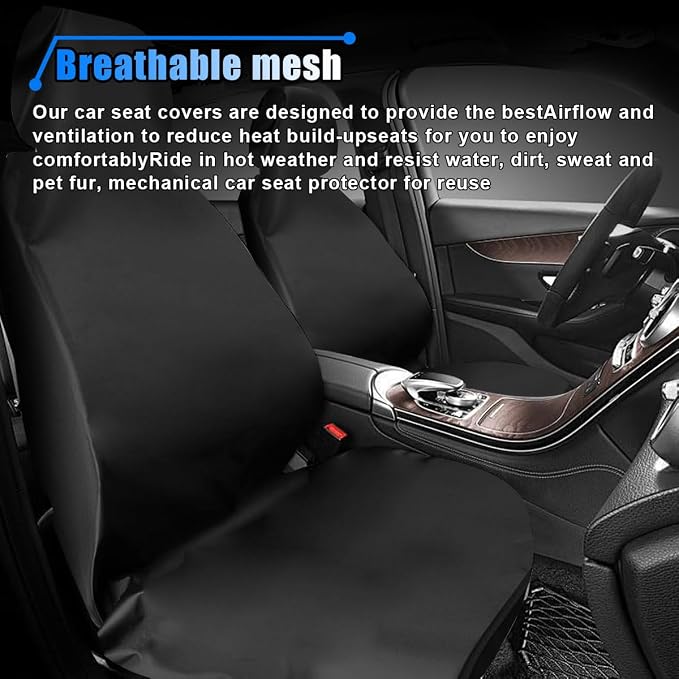 BDZMC Car Seat Cover Protector, Stain Resistant Car Front Seat Covers, Waterproof Car Seat Cover After Gym, Sweat Swimming, Car Seat Towel Covers for Cars, Trucks, SUVs (2PCS)