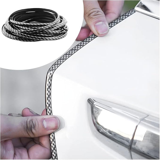 Blilo Car Door Edge Guards, 16Ft U Shape Door Edge Trim, Rubber Molding Auto Door Edge Seal Protector, Anti-Collision Vehicle Protection Accessories Universal for SUV, Truck, Van (Carbon Fiber)