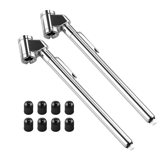 CZC AUTO Pencil Tire Pressure Gauge, Dual Head Trucks Air Gage, Accurate Mechanical Dually Chuck Wheel Service Checker, Stainless Steel Stem for Car RV ATV Motorcycle Bike, 10-120PSI (Silver, 2 Pack)