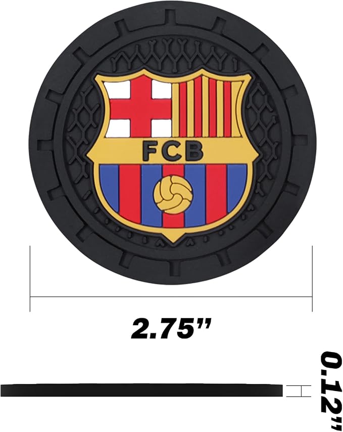 Cup Holder Insert Coaster for FC Barcelona UEFA Fans,Anti Slip Car Cup Coaster Interior Accessories