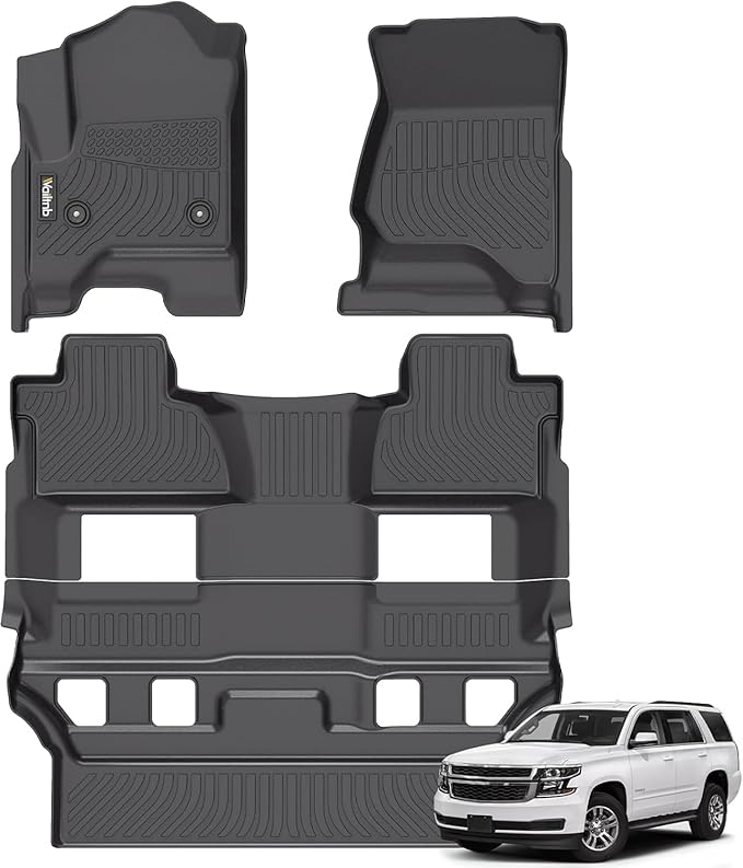 Wailtnb-All Weather Floor Mats for 2015-2020 Chevrolet Tahoe/GMC Yukon Custom Fit Chevrolet Tahoe 2015-2020 GMC Yukon Durable Easy to Clean fit 2015 to 2020 Chevy Tahoe Accessories