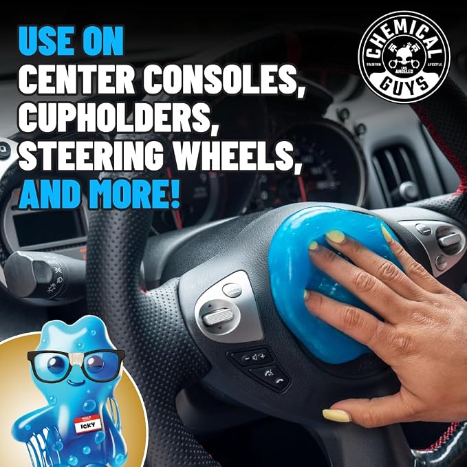 Chemical Guys 9-Piece Interior Car Cleaning Kit with Total Interior Cleaner | Sticky Icky Car Cleaning Gel, detailing brushes, and microfiber towels, complete car interior cleaning and refresh bundle