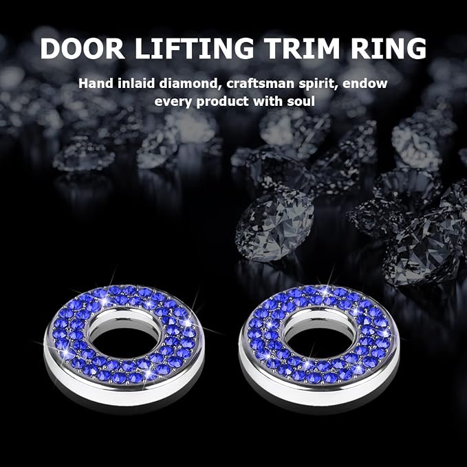 4PCS Bling Inner Car Door Lock Cover Stickers, Rhinestones Pull Rod Bolt Decorations, Crystal Auto Decals for Women Girls, Sparkly Car Door Lock Pin Caps for C Class C200L GLC260 C260L