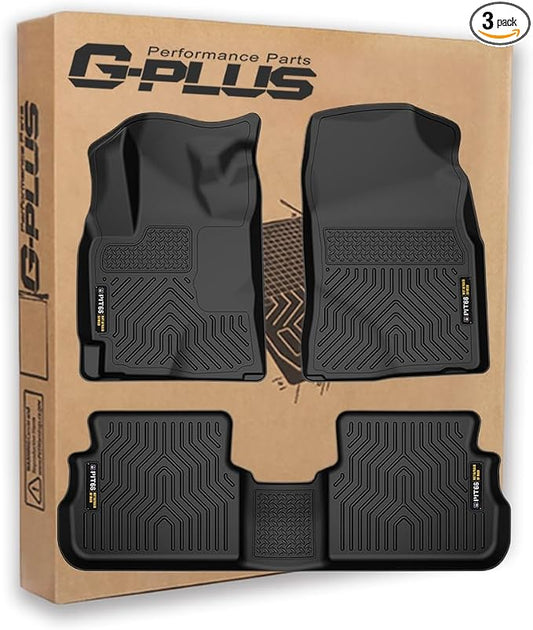 G-PLUS TPE Floor Mats Fit for Toyota Corolla/Matrix 2009-2013 | Fit Pontiac Vibe 2009-2010,All Weather Protection,Non-Slip,Custom Fit Floor Cargo Liners,TPE Full Coverage,1st & 2nd Row
