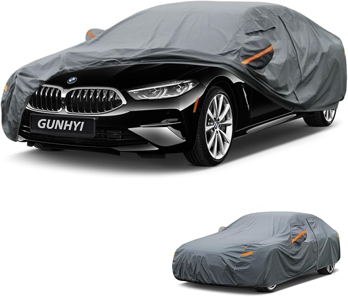 GUNHYI Premium Car Cover Custom Fit BMW 8-Series Gran Coupe, 16 Layers Heavy Duty Car Cover Waterproof All Weather with Zipper Door for Sun Rain Snow Dust Uv Protection