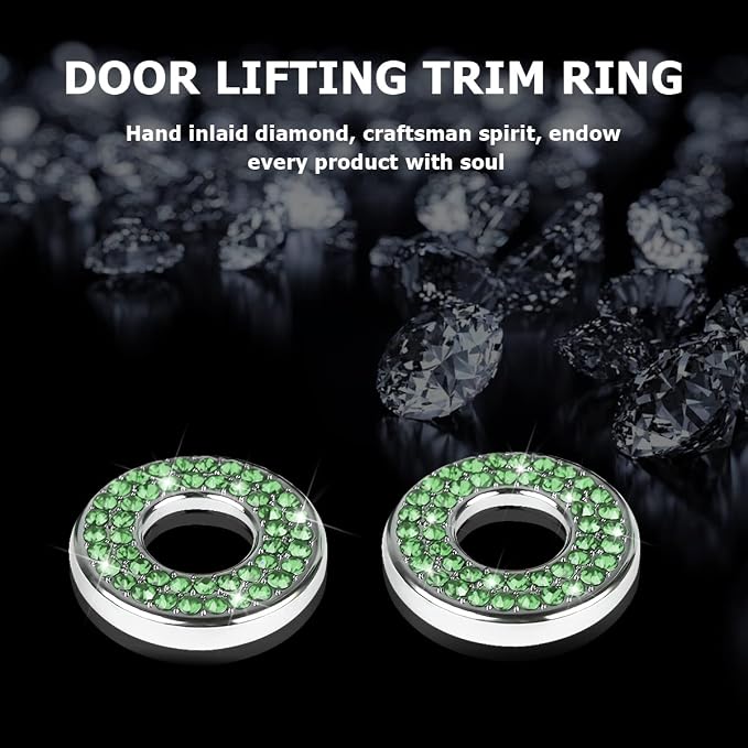 4PCS Bling Inner Car Door Lock Cover Stickers, Rhinestones Pull Rod Bolt Decorations, Crystal Auto Decals for Women Girls, Sparkly Car Door Lock Pin Caps for C Class C200L GLC260 C260L