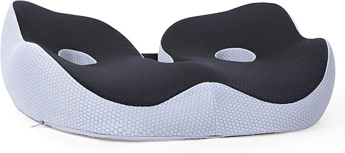 Seat Cushion, Seat Cushion for Sit Bone and Back Pain Relief, Butt, Tailbone, Hip, Hamstring, Posture Support - Memory Foam Comfort Ischial Tuberosity Pillow(Black)