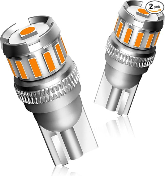 AUTOONE 194 LED Bulb Amber Yellow, Side Marker Lights 300% Brighter T10 168 2825 W5W LED Bulbs for License Plate Light Dome Map Door Courtesy Interior Car Lights, Pack of 2
