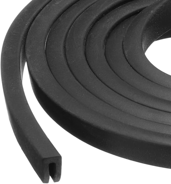 PATIKIL Rubber Edge Trim, 26.2ft x 3mm x 5mm U Channel Rubber Guard Seal Strip Protector Fit for 1mm Edge for Car Doors Hatches Sheet Metal Table Corners Steel Plates, Black