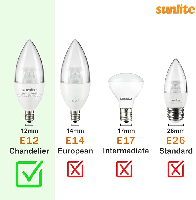 Sunlite G16.5 Light Bulb LED, 5 Watts (40W Equiv.), 350 Lumens, Dimmable, Type G Globe Shape E12 Candelabra Base, Short Bulbs, Vanity Mirror Bulbs, 4000K Cool White, Clear, 6 Count