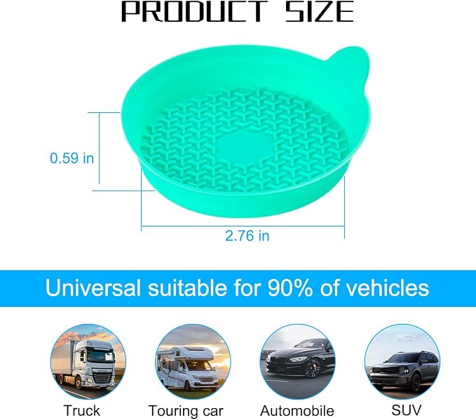 Mandark Car Cup Holder Coasters, 4PCS Non-Slip Silicone Vehicle Insulation Drink Mat, Waterproof Sift-Proof Spill Recessed Auto Interior Cup Insert Pad Accessories, Universal Fit (Light Green)