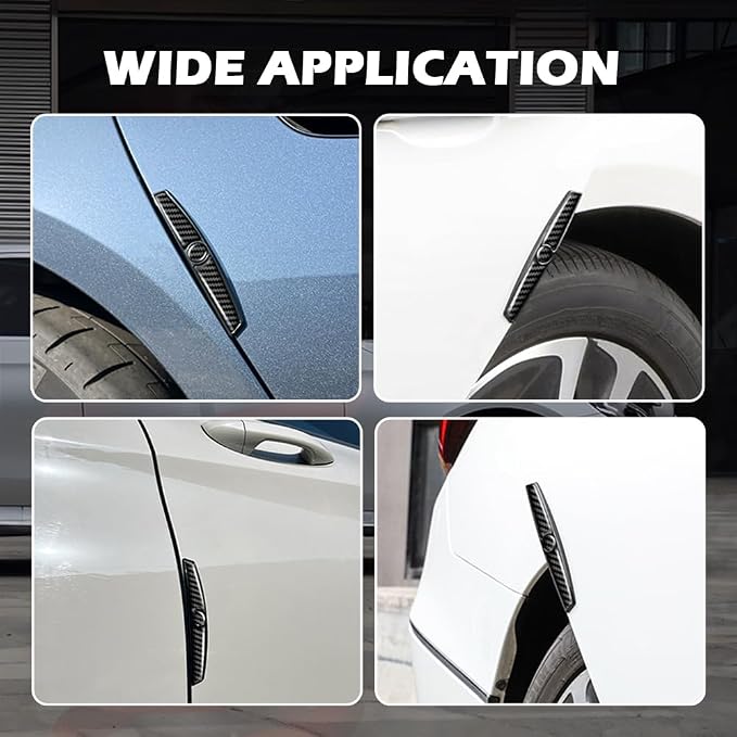 4PCS Carbon Fiber Car Door Protector Edge Guards,Thicker Door Guard for Cars Provides Impact and Anti-Scratch Protection,Universal Self-Adhesive Doors Protectors for Vehicles