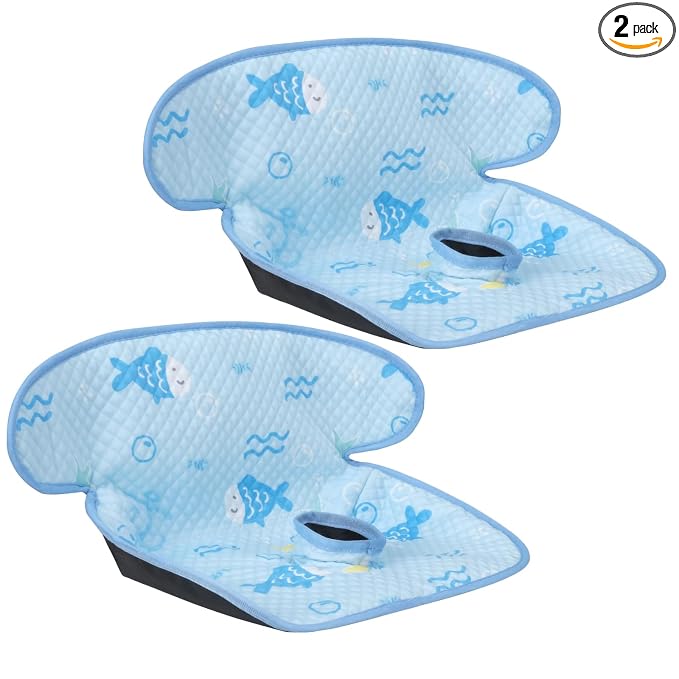 INFANZIA Dry Seat, Car Seat Protector Waterproof Carseat Liner Potty Training Toddlers, Baby and Infants, Piddle Pad for Carseats Strollers (Blue, 2 Pack)