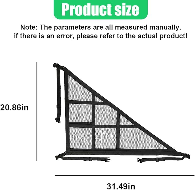 Double-Layer Car Ceiling Cargo Net, 31.49" x 20.86" Auto Roof Mesh Storage Pocket with Adjustable Buckle, 3 & 4-Handle Vehicle Interior Organizer Bag for Road Trips and Camping (Black)