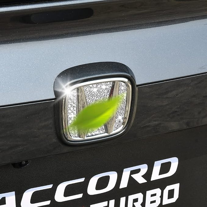 Bling Crystal Rear Logo Sticker for Honda Civic Accord 2018-2022 | Compatible with Honda Civic Accord 2018-2022 rear logo only, not steering wheel or front emblem. ABS rhinestone decal