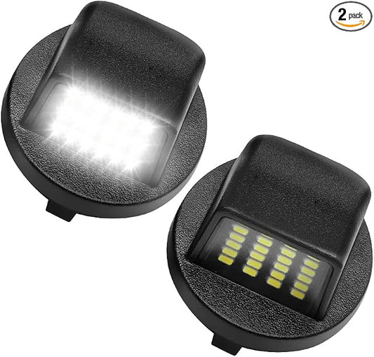 LESAUCE LED License Plate Lights Fit for Ford F150 F250 F350 Super Duty Ranger Explorer Bronco Excursion Expedition, 6500K White, 24PCS LED Chips, Tag Lamp Assembly Replacement, Pack of 2