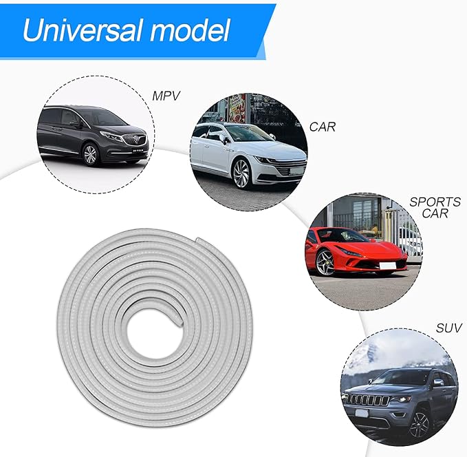 Car Door Protector Edge Guards, Universal Rubber Seal U Shape Car Door Protection, Aluminum Boat Edge Trim Guards No Glue Required, Exterior Accessories Fit for Most Cars, Sedans, SUV (Gray/10FT) | Universal fit, most cars/SUVs/trucks, rubber seal, pre...