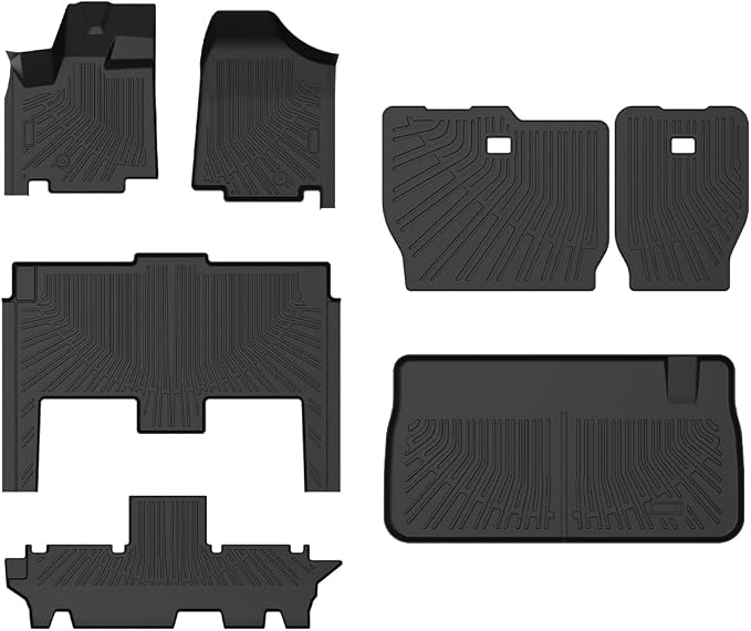 Cartist Floor Mats and Cargo Liner Fit for Dodge Grand Caravan 7 Seats 2011-2018 2019 2020 2021 All Weather Floor Mat Grand Caravan Accessories Heavy Duty Carpet Protection
