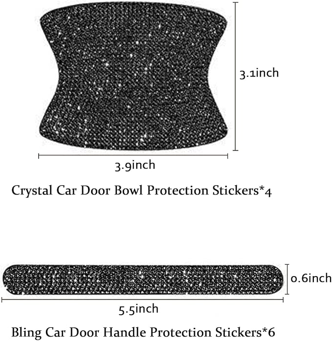 BetterJonny 10PCS Crystal Protector, Rhinestone Stickers Bling Scratch Protector for Women & Girls (Black)