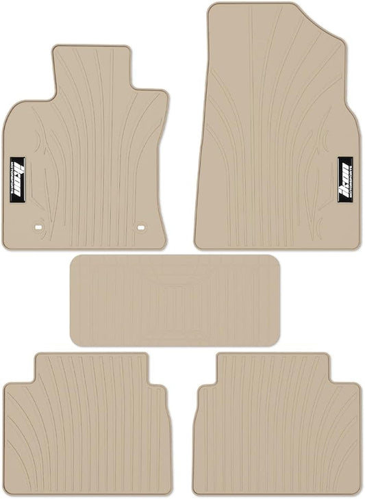 Fit 2018-2024 Toyota Camry Custom Fit Floor Mat IKON Style Beige | IKON MOTORSPORTS, Latex Rubber Heavy Duty All Weather Car Front Rear Carpets Liner 5PC