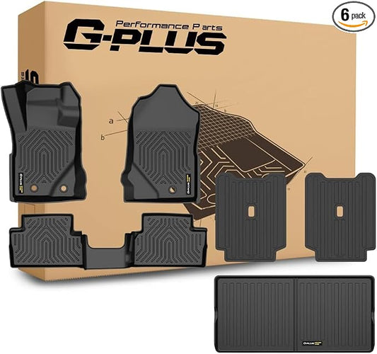 G-PLUS TPE Floor Mats Cargo Liner Fit 2021-2025 Ford Bronco 2-Door | Not Fit Bronco Sport or Bronco 4-Door,All Weather Protection,Non-Slip,Custom Fit Floor Liners Accessories,Full Coverage,6PCS
