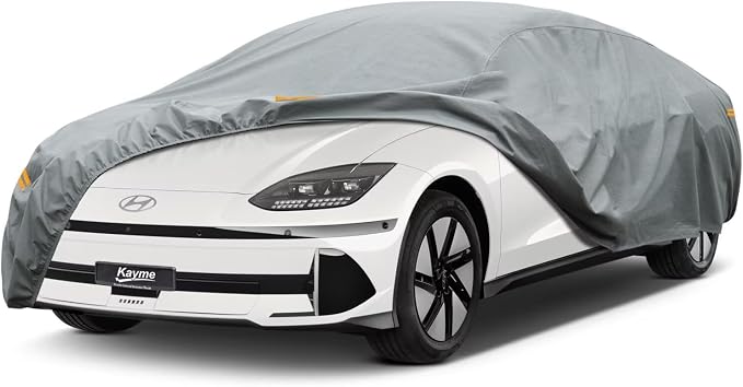 Kayme Heavy Duty Car Cover Custom Fit Hyundai IONIQ 6 Waterproof All Weather for Automobiles, Full Exterior Covers Sun Rain UV Protection.（Deliver About 3-10 Days）