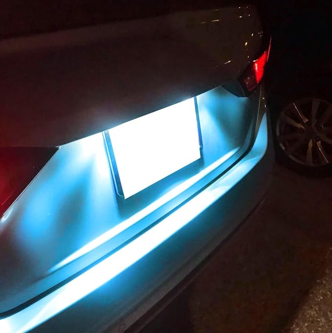 iJDMTOY Ice Blue Full LED License Plate Light Kit Compatible With Nissan 2019/2020-up Altima Sentra Versa Rogue, By 18-SMD Aqua LEDs & Can-bus Error Free