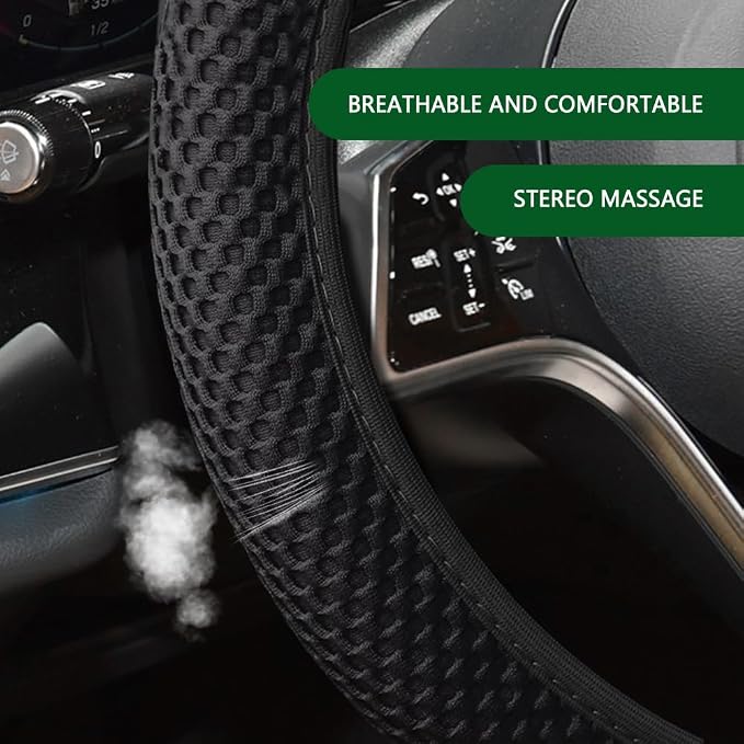 Elastic Stretch Steering Wheel Cover, Car Wheels Covers, Anti-Slip Sweatproof Breathable Car Steering Wheel Protector, Breathable Odorless Steering Wheels Accessories for Most Vehicles