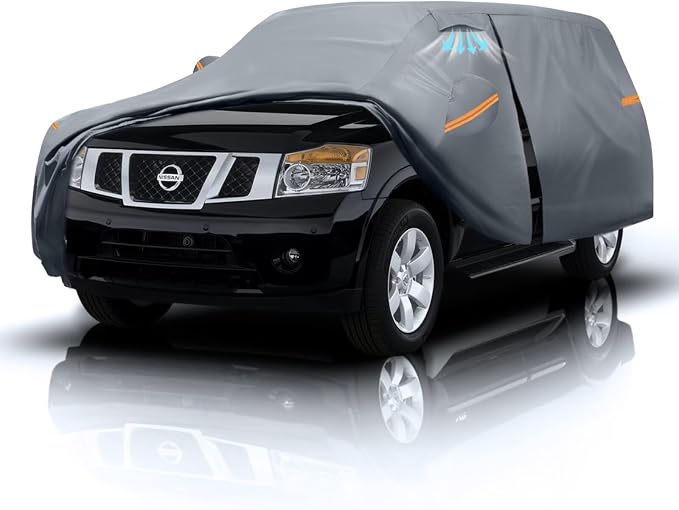 Large SUV Car Cover for Nissan Armada (2003-2026) 100% Waterproof All Weather, Heavy Duty Outdoor Full Exterior Covers Rain Sun Wind UV Protection.