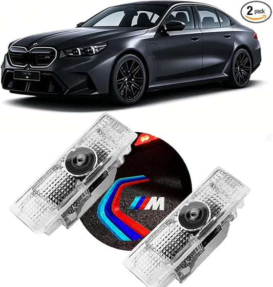 2pcs Car Door Lights Logo Projector,Dual Plug Puddle Lights Ghost 3D Shadow Light Car Welcome Lights Compatible with1/3/4/5/6/7/x1/x2/x3/x4/x5/x6/x7/M/Series Car Accessories (for-M)