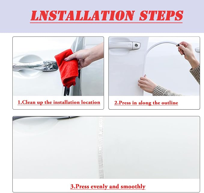Car Door Edge Guards, 16Ft Rubber Seal Car Door Edge Trim, U Shape Door Edge Protector Guard, Aluminum Weather Proofing Automotive Door Edge Molding Protection for Most Car (White)