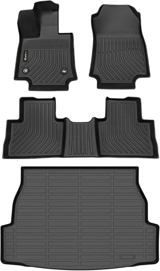 All Weather Car Floor Mats & Cargo Liner for RAV4 2019-2024 2025 (No Hybrid Models) Custom Fit Full Set Accessories - Black