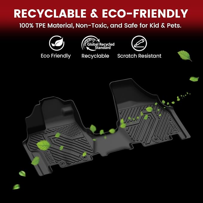 LASFIT Floor Mats & Trunk Mat for Honda Odyssey 2011-2017 (Fit 7& 8 Seaters), All Weather TPE Custom Fit Car Floor Liners, 1st & 2nd & 3rd Row & Cargo Mat, Black (EX-L/EX/Touring/Touring Elite/SE/LX)