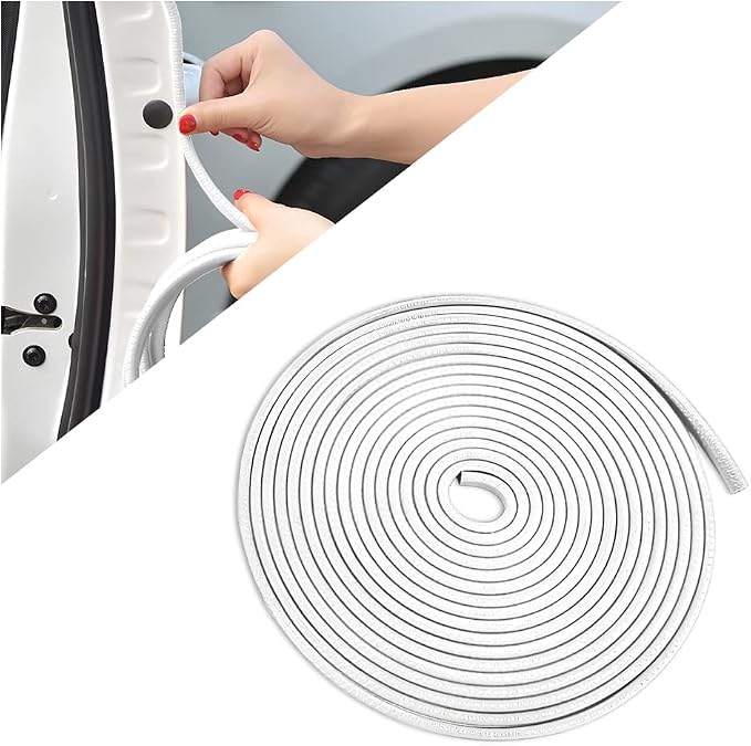 Car Door Protector Edge Guards, Universal Rubber Seal U Shape Car Door Protection, Aluminum Boat Edge Trim Guards No Glue Required, Exterior Accessories Fit for Most Cars, Sedans, SUV (White/10FT) | Universal fit, most cars/SUVs/trucks, rubber seal, pr...