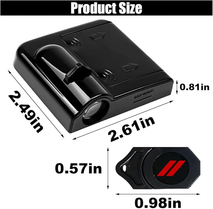 2PCS LED Car Door Projector Lights for Challenger Charger Ram, Red | Fits Dakota, Fits SRT SXT GT RT, Fits Avenger Durango, Ghost Shadow Welcome Lamp, Courtesy Lights