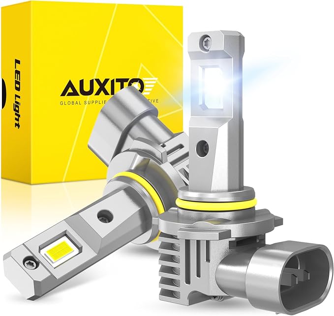 AUXITO 9145/9140/H10 LED Fog Light Bulbs or DRL, 600% Super Brighter 6500K Cool White Light, 9145 Fog Lights Replacement for Cars, Non-polarity, Pack of 2