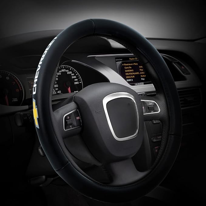 Plasticolor 006742R03 Chevrolet Genuine Leather Steering Wheel Cover