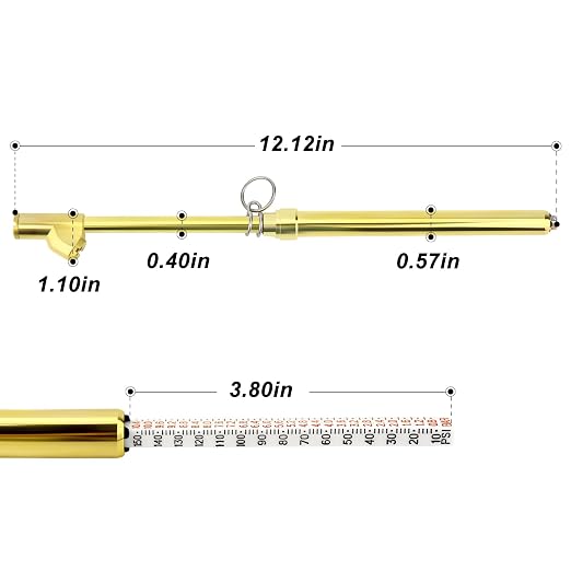 MEANLIN MEASURE 2PCS Gold Double Straight Type Tire Pressure Gauge, Dual Head Air Pressure Gauge, Pressure Range 10-150 Psi (Suitable for Trucks, etc.)