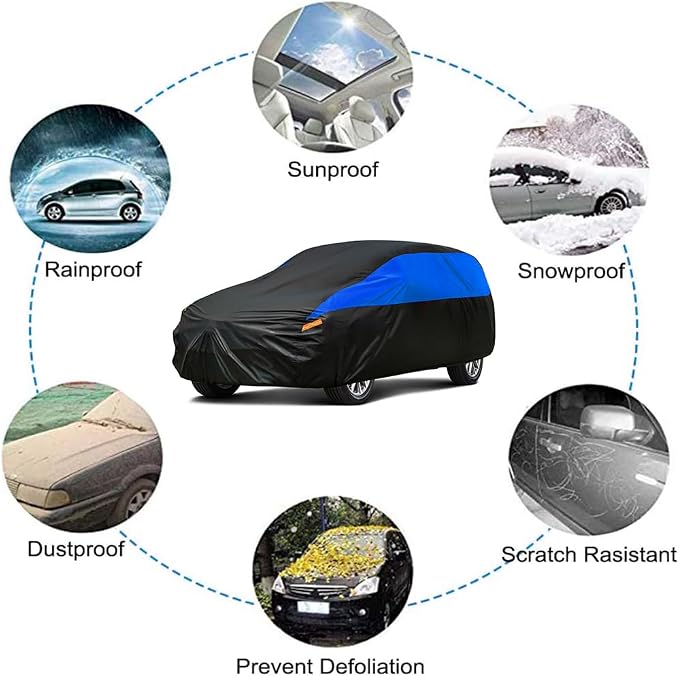GUNHYI SUV Car Cover for Automobiles All Weather Waterproof, Universal Fit Ford Edge/Bronco, Chevrolet Equinox, Mazda CX-5, Hyundai Tucson, Volkswagen Tiguan, Volvo XC60 etc.