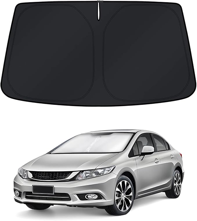 KUST Windshield Sun Shade for 2006–2009 2010 2011 Honda Civic Accessories Window Shade Sun Visor Cover Foldable Block UV Rays