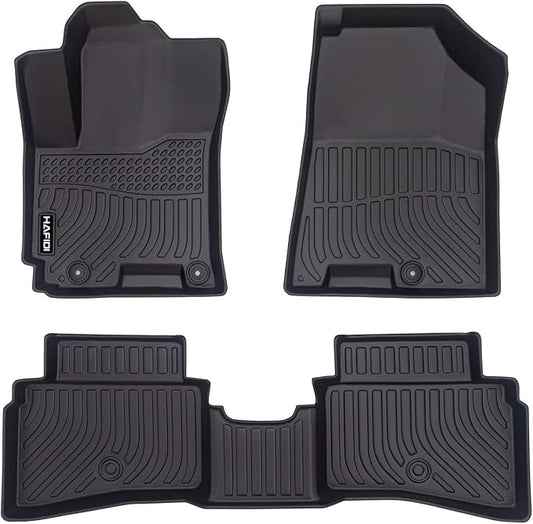 HAFIDI® Floor Mats Fit for 2020-2025 2026 Hyundai Venue All Weather Protection TPE Anti-Slip Automotive Floor Liners, Fits 1st & 2nd Row Full Set Custom Accessories, Black